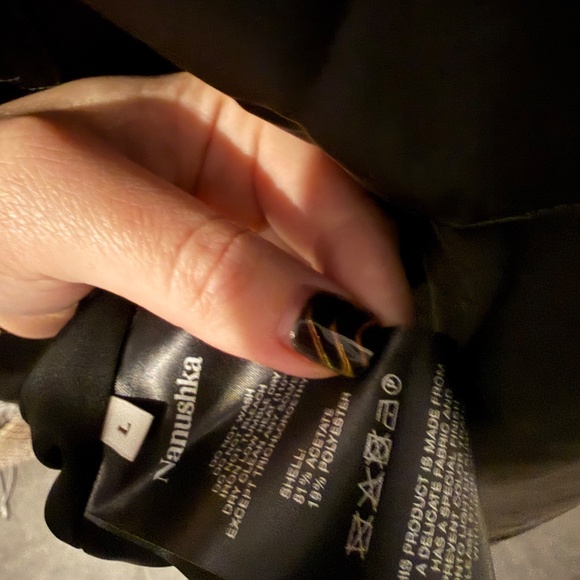 Nanushka Maxon Black Slip Satin Blouse in Black Size Large - Picture 5 of 8